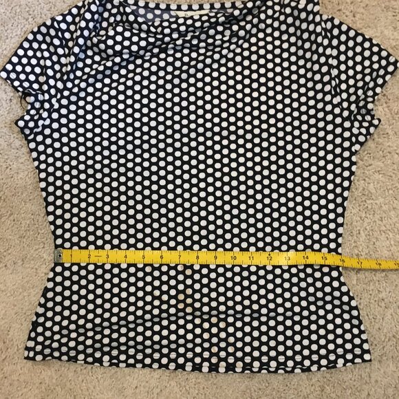Black and White Comic Polka Dot Cap Sleeve Top - Picture 12 of 15